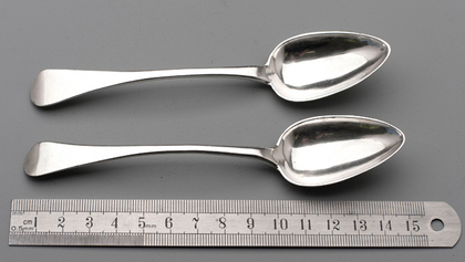 Cape Silver Teaspoons (Pair) - De Jongh, Pollnitz